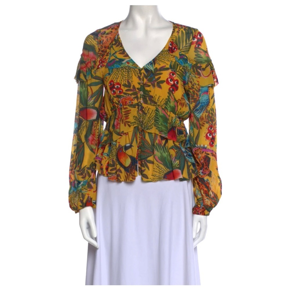 NWT FARM RIO Floral Print V-Neck Blouse
